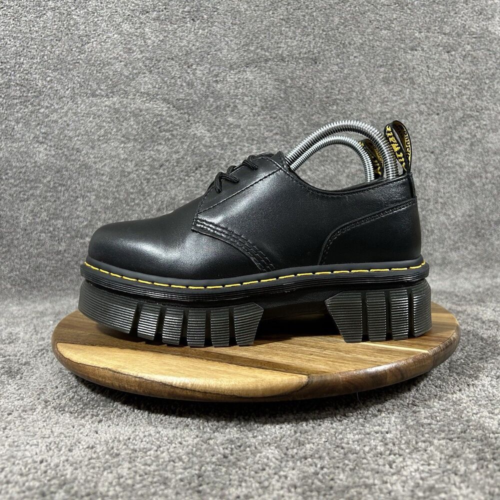 Dr. Martens Audrick 3 Eye Woman’s Size 8 Black Leather Platform Shoes Used - Picture 5 of 12